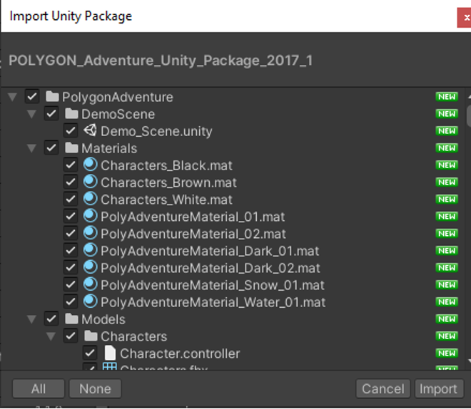 import unity package