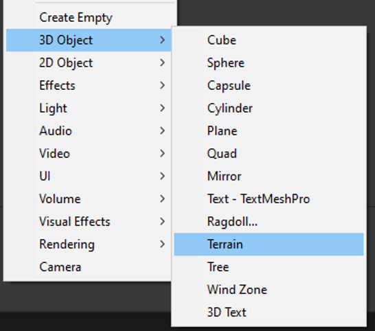 unity 3D settings